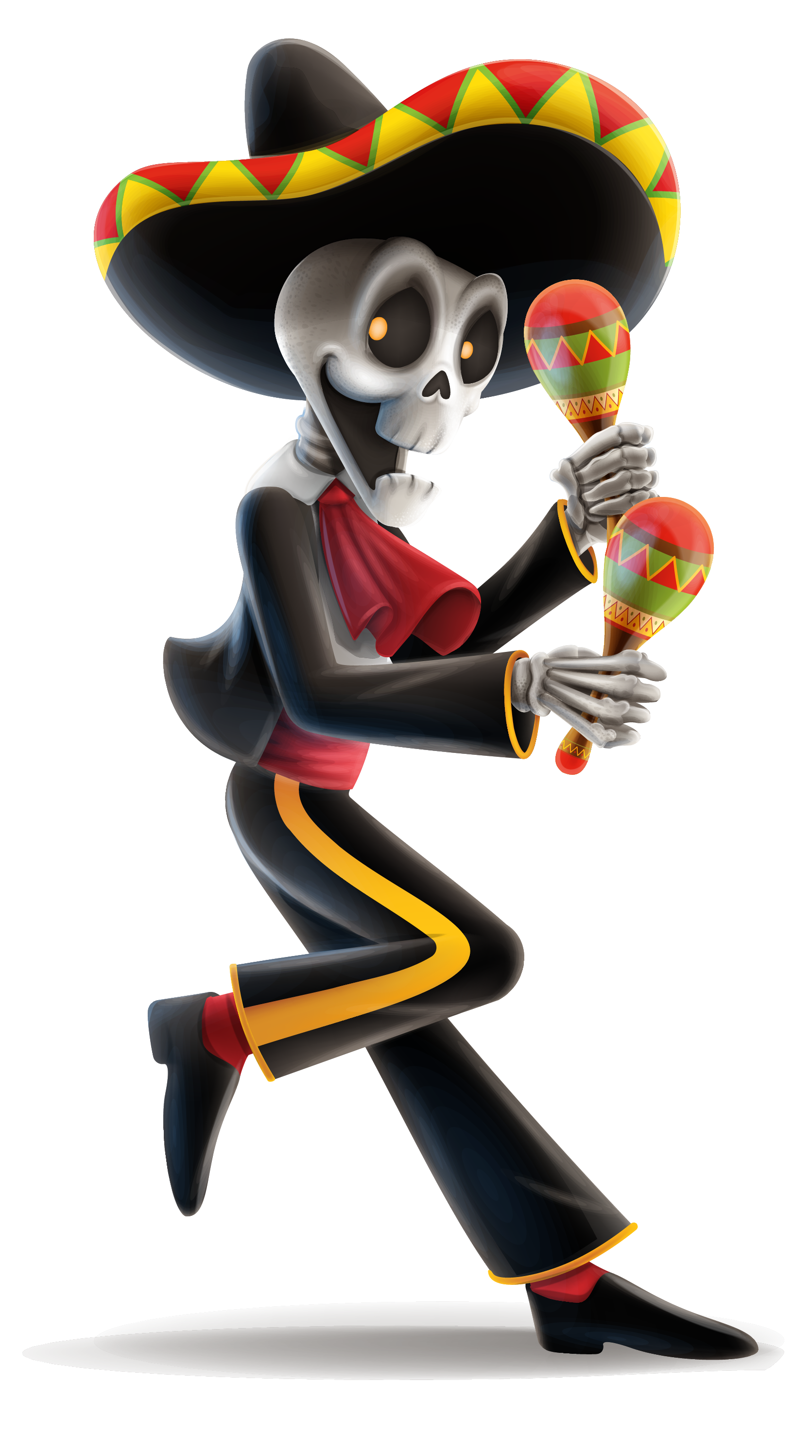 The Salty Sombrero skeleton mascot